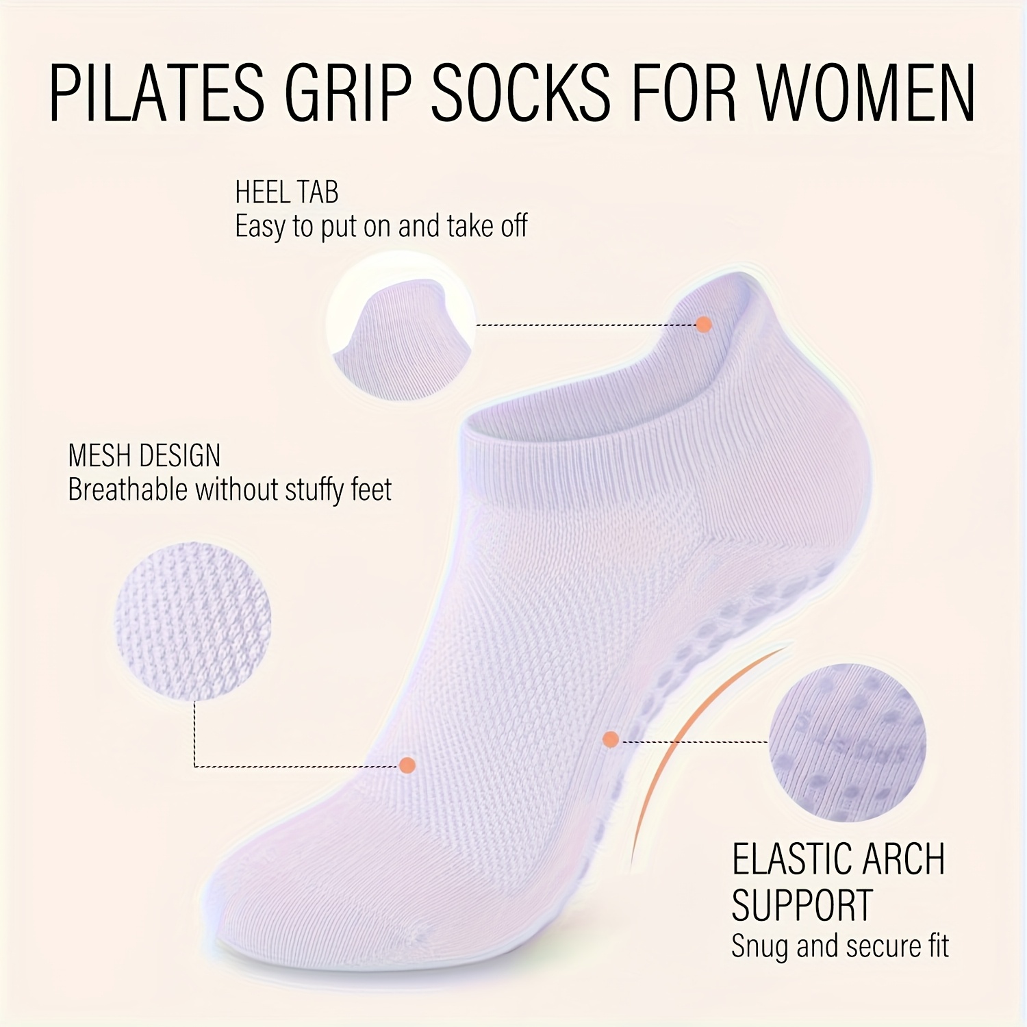 1 Pairs Grip Pilates Socks for - огляд і ціна Medias Para Pilates Y Yoga